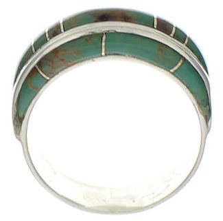 Southwestern Turquoise Inlay Ring Size 5-1/2 EX41942